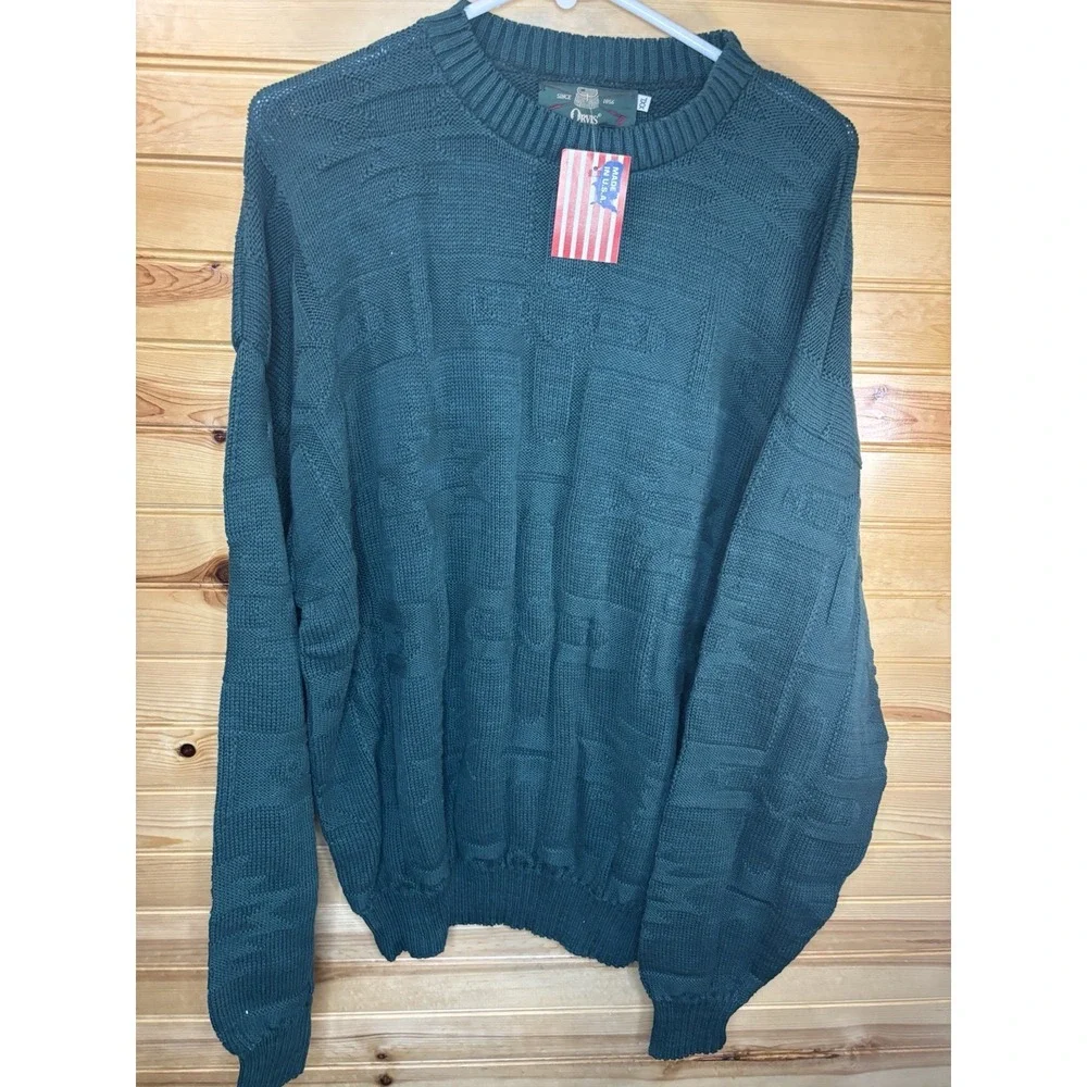 VINTAGE Orvis Sweater Men's XXL Aztec Knit Southwest Cotton NWT Made in USA